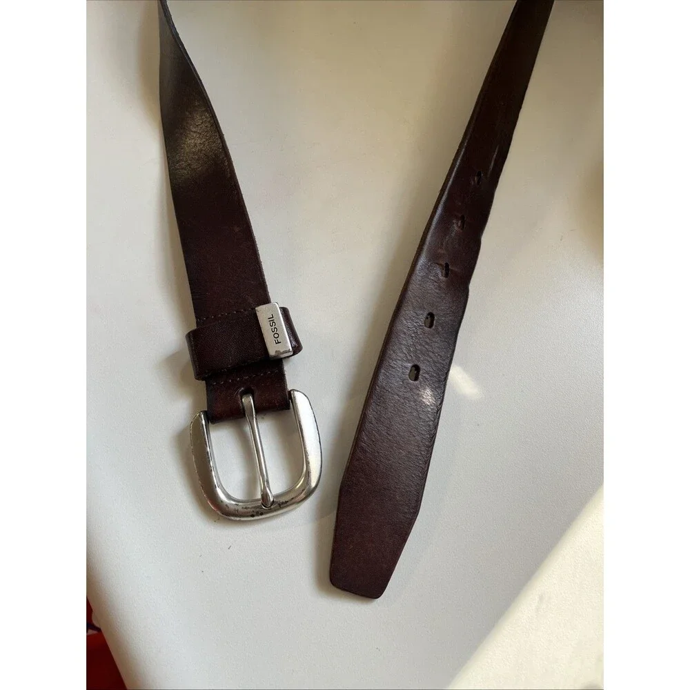 Fossil Brown Leather Belt Size XL BT2191200